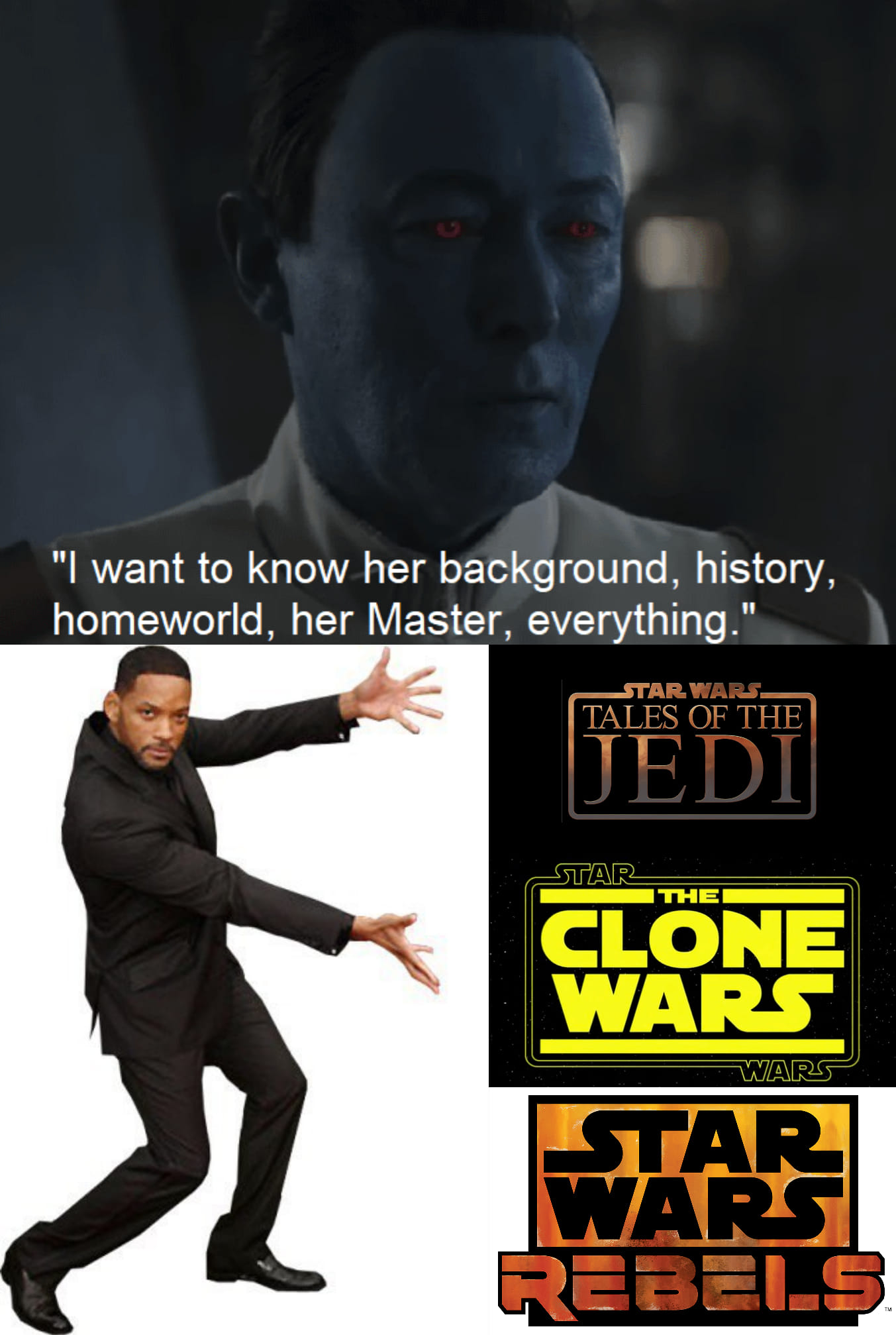 The meme is an image of a character from the Star Wars franchise, likely Darth Sidious (Palpatine), with a caption that reads: "When you're trying to learn a new skill but you're still a Sith Lord." The image is likely a humorous take on the character's reputation for being intelligent and powerful, but also struggling with mundane tasks.